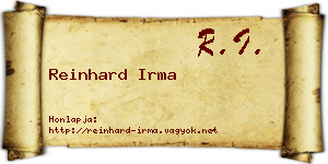 Reinhard Irma névjegykártya